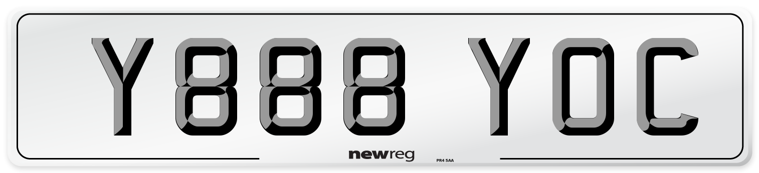 Y888 YOC Number Plate from New Reg